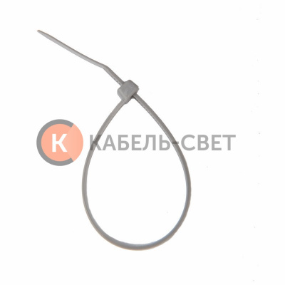 Хомут-стяжка кабельная нейлоновая 100x2,5мм, серая (100 шт/уп) REXANT