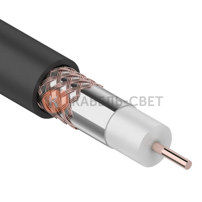 Кабель коаксиальный RG-6U, 75Ом, CCS/Al/Al, 48%, 100м, OUTDOOR, черный PROconnect