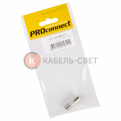 Переходник антенный, (гнездо F - штекер TV), (1шт) (пакет) PROconnect
