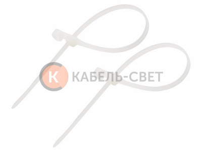 Хомут-стяжка нейлоновая под винт 200x4,3мм, белая (100 шт/уп) REXANT
