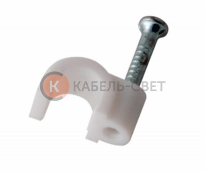 Крепеж кабеля круглый 5 мм, белый (упак. 50 шт)  REXANT