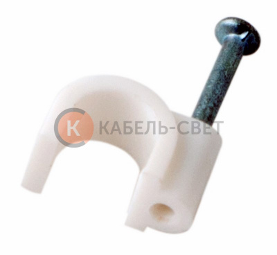 Крепеж кабеля круглый 6 мм, белый (упак. 50 шт)  REXANT