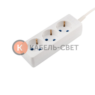 Удлинитель PROconnect 3 гнезда, 3 м, 3х0.75 мм², с/з, белый
