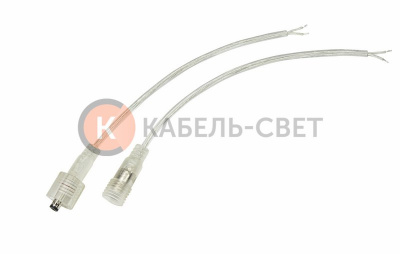 Соединительный кабель (2pin) герметичный (IP67) 2х0.35мм²  прозрачный  REXANT
