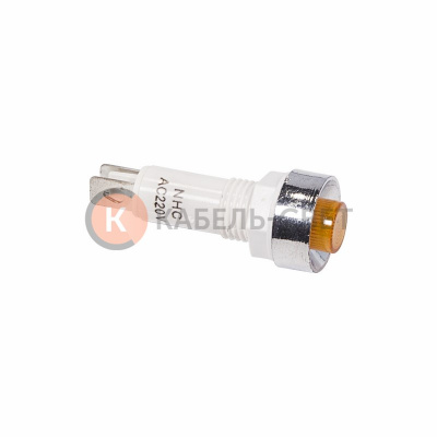 Индикатор c ОТРАЖАТЕЛЕМ  Ø10  220V  желтый  (RWE-209)  REXANT