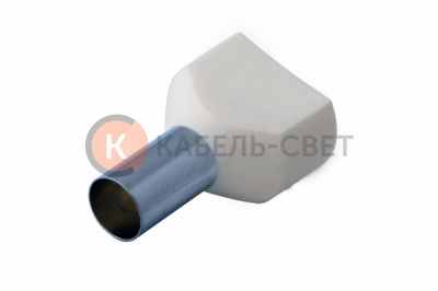 Наконечник штыревой втулочный изолированный F-14 мм 2х16 мм² (НШВи(2) 16-14/НГи2 16-14) слоновая кость REXANT