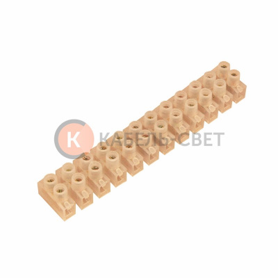 Клеммная колодка винтовая KВ-16 (6-16 мм²), ток 30 A, полиэтилен белый (ЗВИ) REXANT