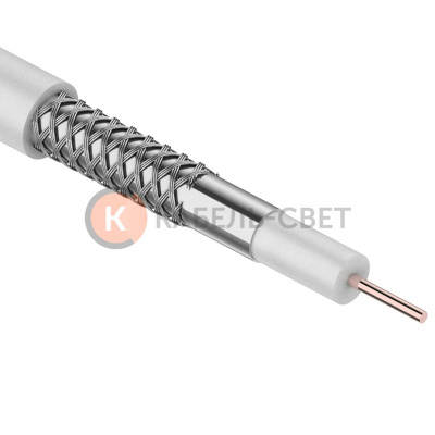 Кабель коаксиальный SAT 50 M, Cu/Al/CuSn, 64%, 75Ом, 100м, INDOOR, белый CAVEL