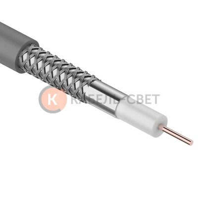 Кабель коаксиальный SAT 703 ZH, Cu/Al/CuSn, 75%, 75Ом, 100м, INDOOR, серый CAVEL