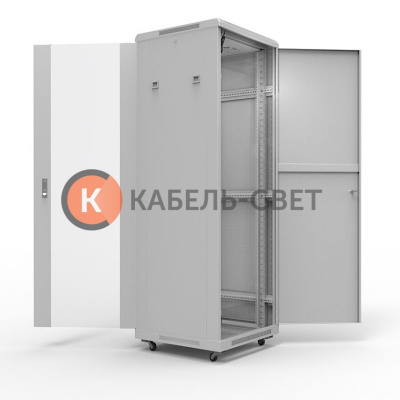 Шкаф напольный 19" серии Standart 42U 600х800мм, передняя дверь стекло, задняя дверь металл, RAL 7035 (состоит из 2 частей) REXANT