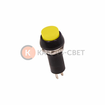 Выключатель-кнопка 250V 1А (2с) ON-OFF желтая (PBS-11А)REXANT