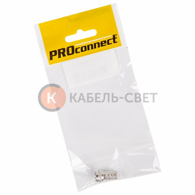 Разъем антенный на кабель, штекер F для кабеля RG-6, (1шт) (пакет) PROconnect