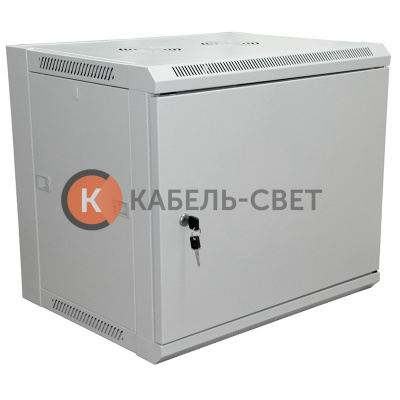 Шкаф настенный 19" 6U 600×450×370мм (ШxГxВ) - передняя дверь металл, боковые стенки съемные (разобранный), RAL 7035 REXANT PRO
