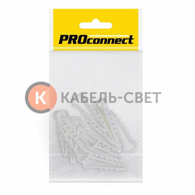 Дюбель-хомут 5-10 белый, прямоугольный (10 шт/уп) PROconnect