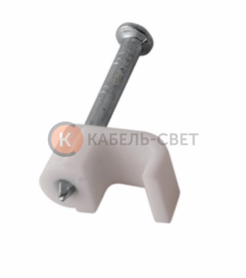 Крепеж кабеля плоский 4 х 2 мм, белый (упак. 50 шт)  REXANT