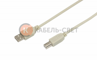 Кабель USB (шт. USB B - шт. USB A) 3 метра, серый REXANT