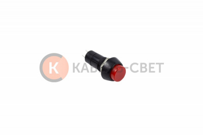 Выключатель-кнопка 250V 1 А (2с) OFF-(ON) Б/Фикс красная (PBS-11В) REXANT
