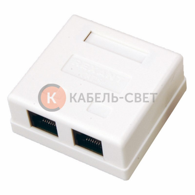 Розетка компьютерная внешняя 2-порта, UTP RJ-45 (8P8C), CAT 5e REXANT