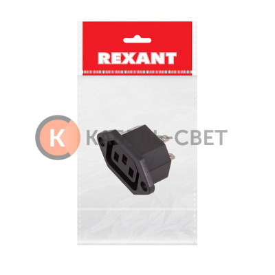 Сетевое гнездо на корпус (1 шт. ) (пакет БОПП) REXANT