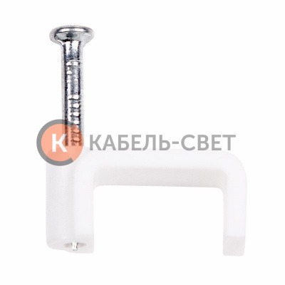 Крепеж кабеля плоский 14 х 7 мм, белый (упак. 50 шт)  REXANT