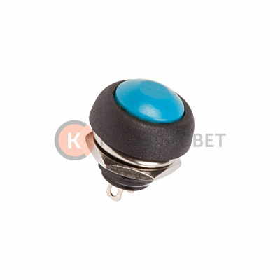 Выключатель-кнопка  250V 1А (2с) OFF-(ON)  Б/Фикс  синяя  Micro (PBS-33В)  REXANT