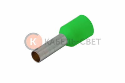 Наконечник штыревой втулочный изолированный F-12 мм 6 мм² (НШВи 6.0-12 / Е 6,0-12/E6012) зеленый REXANT