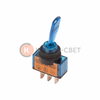 Тумблер 12V 20А (3c) ON-OFF однополюсный с синей подсветкой (ASW-13D) REXANT