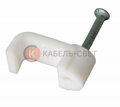 Крепеж кабеля плоский 10 х 4 мм, белый (упак. 50 шт)  REXANT