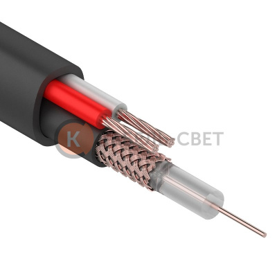 Кабель КВК-П-2 +2x0,50 мм² (Cu/CCA) (96) черный, 200 м, PROconnect