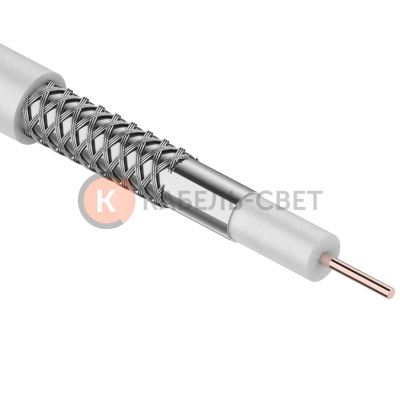 Кабель коаксиальный DG-113, Cu/Al/CuSn, 75%, 75Ом, 100м, INDOOR, белый CAVEL