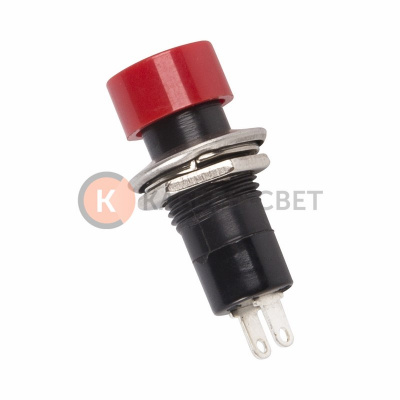 Выключатель-кнопка 250V 1А (2с) ON-OFF красная (PBS-16А) REXANT