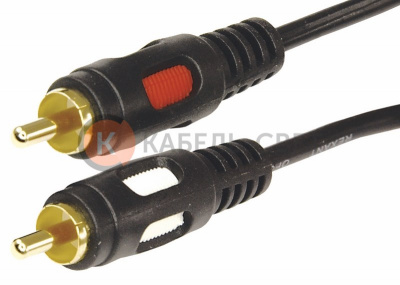 Шнур 2 RCA - 2 RCA, 5м, черный, Gold REXANT