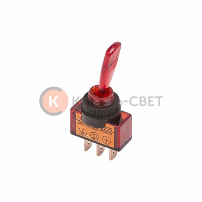 Тумблер 12V 20А (3c) ON-OFF однополюсный с красной подсветкой (ASW-13D) REXANT