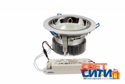 Светильник светодиодный "Downlight", встраиваемый, мощность 20W, 312 SMD 3528 светодиода, напряжение 220V, размер 180* 95(d=120mm), IP23, цвет светодиодов нейтральный белый (4500-5000 К)