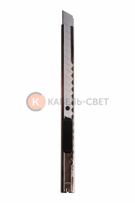 Нож с сегментированным лезвием 9мм, корпус металлический, c клипсой REXANT