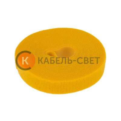 Лента-липучка многоразовая 5 м х 20 мм, желтая (1 шт/уп) REXANT