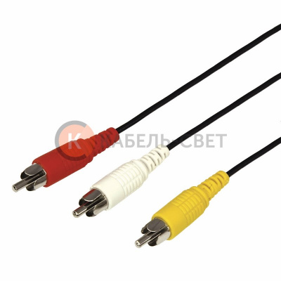 Шнур 3 RCA - 3 RCA, 10м, черный REXANT