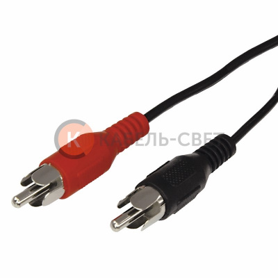 Шнур 2 RCA - 2 RCA, 5м, черный REXANT