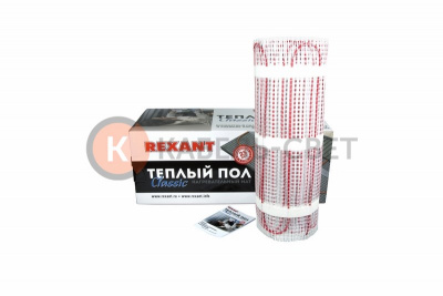 Теплый пол, нагревательный мат Classic RNX-15-2250 15м², 0,5х30м, 2250Вт двухжильный, с экраном REXANT