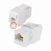Модуль Keystone Jack RJ-45(8P8C) UTP, CAT 6, тип 180 градусов, самозажимной, белый REXANT