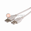 Кабель USB (шт. USB A - шт. USB A) 1.8 метра, серый REXANT