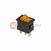 Выключатель клавишный 12V 15А (3с) ON-OFF желтый  с подсветкой  Mini  (RWB-206-1, SC-768)  REXANT