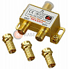 Делитель ТВх2 под F-разъем, 5-1000МГц, Gold (3 F-разъема в комплекте) REXANT